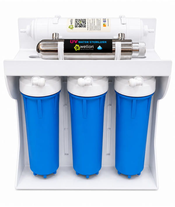 Wellon 25 LPH UV + UF Water Purifier | Commercial Water Purification System | Stainless Steel UV Sterilizer | Wall Mount
